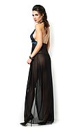 Long negligee, tulle, lace cups, high slit
